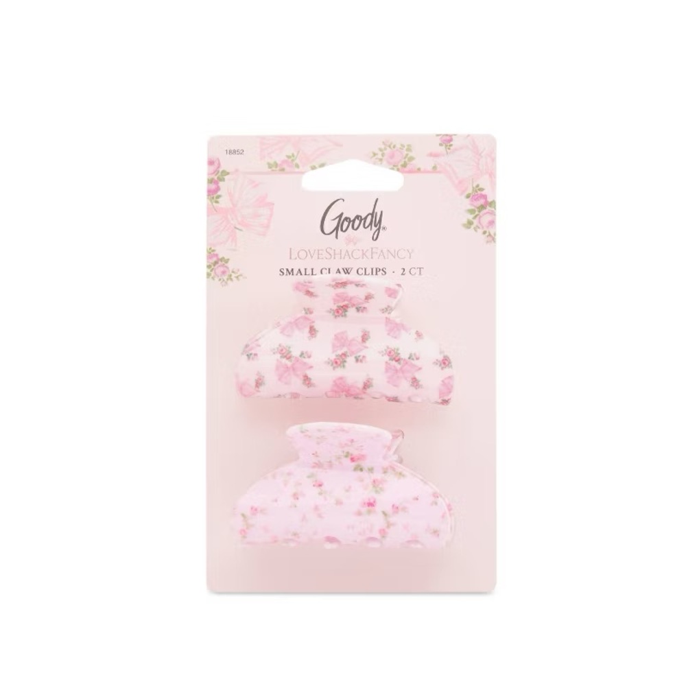 LoveShackFancy Pink Floral Hair Clips